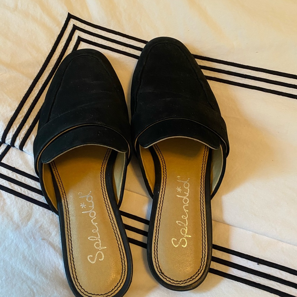 Splendid Black Suede Slides - Picture 2 of 3